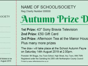 Autumn Raffle Tickets - Autumn Prize Draw Tickets from the UK's best value Raffle Ticket Printers