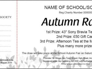 Autumn Raffle Tickets - Autumn Prize Draw Tickets from the UK's best value Raffle Ticket Printers
