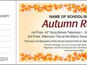 Autumn Raffle Tickets - Autumn Prize Draw Tickets from the UK's best value Raffle Ticket Printers