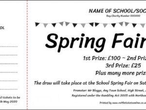 Spring Raffle Ticket Template