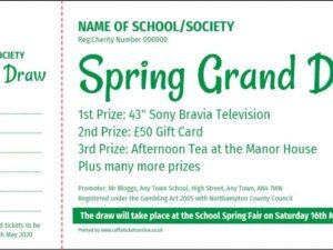 Spring Prize Draw raffle ticket template with daffodils