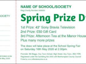 Spring Raffle Ticket with Daffodil Flower