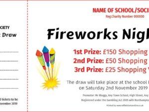 Fireworks Night Raffle Tickets - Draw Ticket Printers - Raffle Ticket Printer