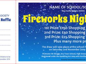 Fireworks Night Raffle Tickets - Draw Ticket Printers - Raffle Ticket Printer