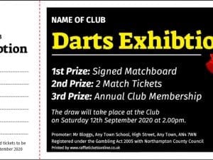 Darts Event Draw & Raffle Ticket Template