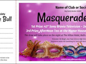 Masquerade Ball raffle ticket template