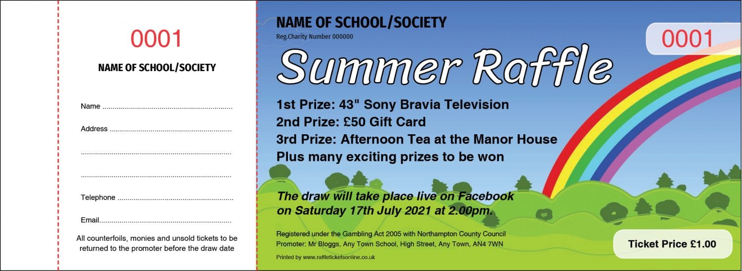 Summer Prize draw raffle ticket design