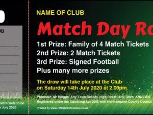 Football Match Day Raffle Tickets