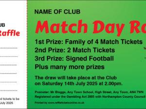 Football Draw Raffle Tickets